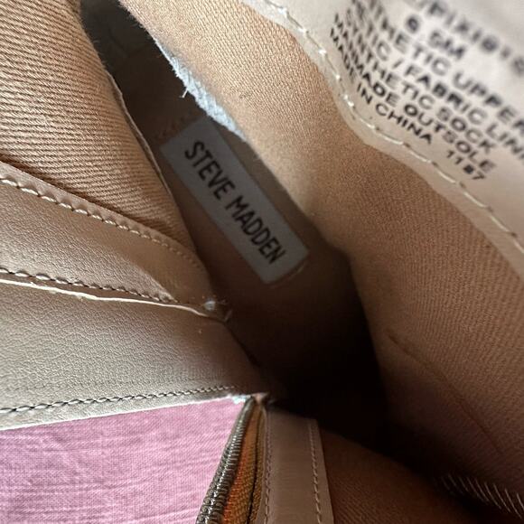 Steve Madden | Size 6.5 Pixie Yellow Snake Skin Mid-Calf Booties Block Heel - Picture 9 of 16